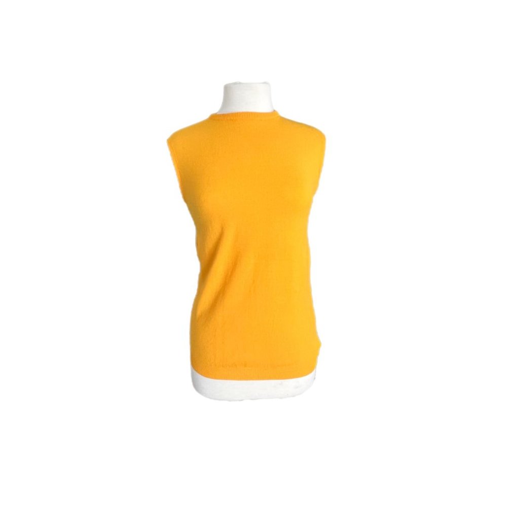 Vintage 60s Helanca Yellow Crewneck Sleeveless Nylon Top